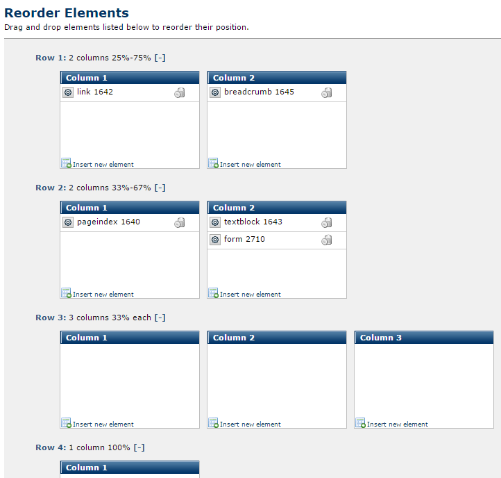 Container Reorder Elements