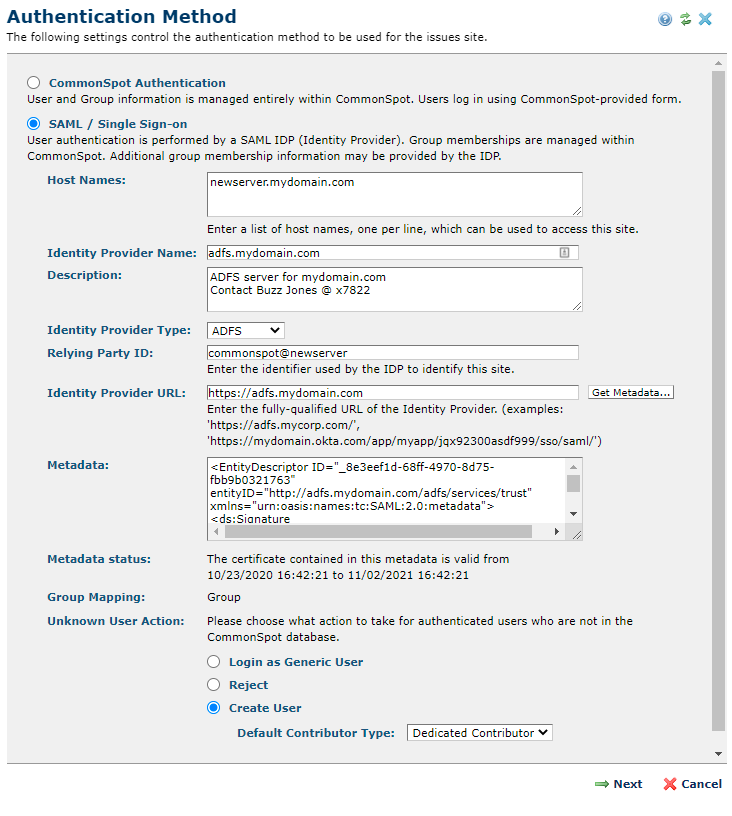 Authentication Method - Expanded