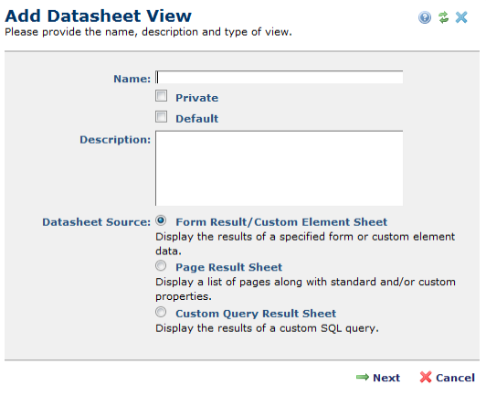 Add Datasheet View