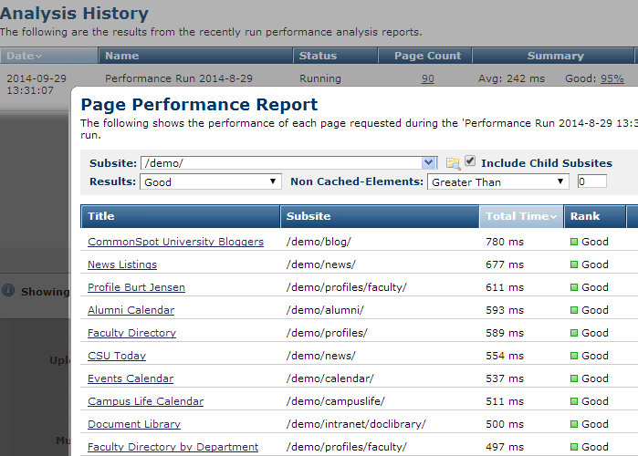 Performance Report - Options